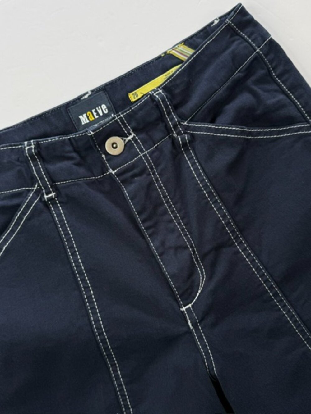 Anthropologie Maeve The Delaney Clean Seamed High Rise Wide Leg Jeans Blue 26